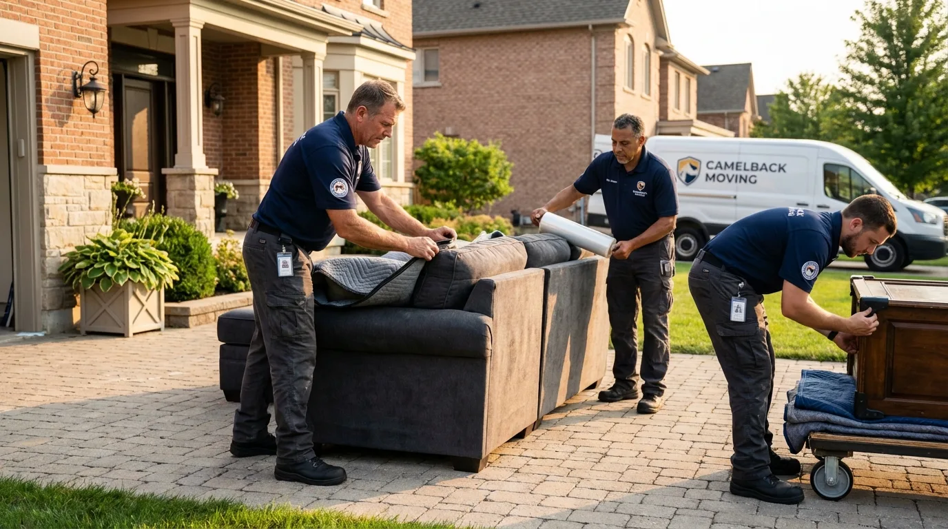 Large estate moving crew wrapping furniture in Mechanicsville, VA